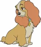 Lady And The Tramp - Lady And Scamp Son Playing Accordion - Mother Son Moments - Disney Dogs - Filled Embroidery Design - 3538