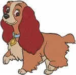 Lady And The Tramp - Lady The Graceful Cocker Spaniel - Multiple Poses - Disney Animation - Filled Embroidery Design - 3542