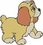 Lady And The Tramp - Lady The Cocker Spaniel And Her Puppy Scamp - Sweet Dog Family Moments - Filled Embroidery Design - 3549