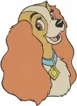 Lady And The Tramp - Lady Tramp Puppies Spaghetti Dinner - Iconic Romance And Family Scene - Filled Embroidery Design - 3550