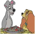 Lady And The Tramp - Lady Tramp And Scamp Puppy - Family Poses And Love - Disney Dogs - Filled Embroidery Design - 3558