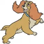 Lady And The Tramp - Lady And Tramp With Puppy Scamp - Loving Dog Family - Disney Characters - Filled Embroidery Design - 3567