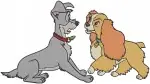 Lady And The Tramp - Lady And Tramp Affectionate Poses - Romantic Dog Couple - Disney Classic - Filled Embroidery Design - 3570