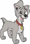 Lady And The Tramp - Lady - Scamp In Basket - Jock And Trusty Friends - Classic Dog Pack - Filled Embroidery Design - 3581