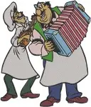 Lady And The Tramp - Tony And Joe Restaurant Scene - Lady Tramp Puppies Christmas Gifts - Filled Embroidery Design - 3595