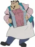 Lady And The Tramp - Puppies Bath Time - Tony Accordion - Joe Cooking - Restaurant Crew - Filled Embroidery Design - 3599