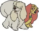 Lady And The Tramp - Aunt Sarah - Peg The Show Dog - Trusty The Bloodhound - Classic Characters - Filled Embroidery Design - 3603