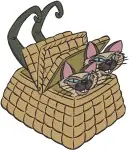 Lady And The Tramp - Jock The Terrier - Aunt Sarah With Basket - Lady Dog - Classic Disney Cast - Filled Embroidery Design - 3617