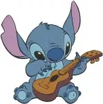 Lilo And Stitch - Stitch Hawaiian Elvis Guitar And Hula Dance - Alien Fun Poses - Disney Character - Filled Embroidery Design - 3632