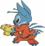 Lilo And Stitch - Stitch Superhero Experiment Form And Ray Gun Action Poses - Alien Adventures - Filled Embroidery Design - 3639