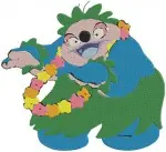 Lilo And Stitch - Stitch And Angel With Flower Lei - Gantu - Hamsterviel - Ohana And Experiments - Filled Embroidery Design - 3645