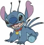 Disney Lilo Stitch Experiment 626 Alien Dog Form Sitting Standing Poses - Filled Embroidery Design - 3664