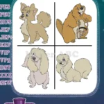 Disney Dogs Mix - Scamp Landt - Peg Landt - Georgette Oliver And Co - Canine Collection - Filled Embroidery Design - Instant Download