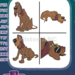 Disney Dogs - Pluto The Pup And Bruno From Cinderella - Loyal Canine Companions - Character Poses - Filled Embroidery Design - Instant Download