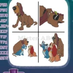 Disney Dogs - Pluto And Fifi The Poodle - Bruno The Bloodhound From Cinderella - Classic Canines - Filled Embroidery Design - Instant Download