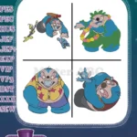 Lilo And Stitch - Stitch And Angel With Flower Lei - Gantu - Hamsterviel - Ohana And Experiments - Filled Embroidery Design - Instant Download