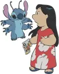 Disney Lilo Stitch Happy Alien Lilo In Red Dress David Kawena Surfer Designs - Filled Embroidery Design - 3698