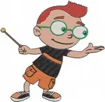 Disney Little Einsteins Leo Conductor With Baton Playing Baseball Energetic Boy - Filled Embroidery Design - 3753