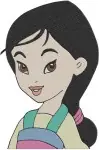 Disney Princesses Young Mulan Portrait And Young Tiana In Various Poses - Filled Embroidery Design - 3774