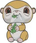 Littlest Pet Shop Pets Mouse Monkey With Leaf Pink Monkey And Panda Characters - Filled Embroidery Design - 3792