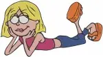 Lizzie Mcguire Animated Lizzie Jumping Ice Cream Reading And Relaxing Poses - Filled Embroidery Design - 3813