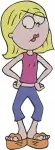 Lizzie Mcguire Animated Lizzie Lying Down Standing And Playing Flute Character - Filled Embroidery Design - 3819
