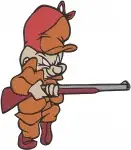 Looney Tunes Elmer Fudd Hector Bulldog Lola Bunny Baseball Marvin The Mian - Filled Embroidery Design - 3825