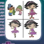 Disney Little Einsteins Quincy Musician June Dancer Group Friends Performing - Filled Embroidery Design - Instant Download