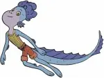 Luca Movie Luca Alberto Sea Monsters And Human Form With Giulia On Bicycle - Filled Embroidery Design - 3839