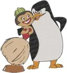 Madagascar Chimpanzees And Penguins Rico Skipper Kowalski Private Character Poses - Filled Embroidery Design - 3858