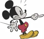 Mickey Mouse - Classic Black And White Steamboat Willie Style And Modern Color Mickey - Timeless Icon - Filled Embroidery Design - 3899