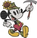 Mickey Mouse - Various Classic Poses - Waving And Working With Pickaxe - Disney Character - Filled Embroidery Design - 3903
