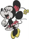 Mickey And Minnie Mouse - Minnie Shopping And Mickey Pointing - Classic Disney Couple Fun - Filled Embroidery Design - 3915