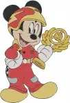 Mickey And The Roadster Racers - Mickey And Minnie Mouse With Race Cars And Trophies - Victory - Filled Embroidery Design - 3923