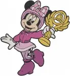 Mickey And The Roadster Racers - Mickey And Minnie Mouse With Race Cars And Trophies - Victory - Filled Embroidery Design - 3925