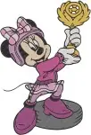 Mickey And The Roadster Racers - Mickey And Minnie Mouse With Race Cars And Trophies - Victory - Filled Embroidery Design - 3926