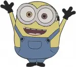 Minions Despicable Me - Kevin Stu Bob - Winter Minion - Orlando Sign Group - Yellow Henchmen - Filled Embroidery Design - 3932