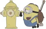 Minions Despicable Me - Orlando Group - Fire Hydrant - Ukulele Player - Hula Dancer - Funny Minions - Filled Embroidery Design - 3936