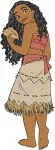 Moana Disney Movie - Moana The Wayfinder - Various Poses With Oar And Dancing - Polynesian Princess - Filled Embroidery Design - 3957