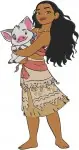Moana Disney Movie - Baby Moana With Leaf And Flower - Toddler Moana On Sand - Young Princess - Filled Embroidery Design - 3971