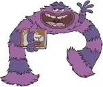 Monsters Inc - Thaddeus Bile Purple Monster - Scary Poses From Scarer Training - Pixar Character - Filled Embroidery Design - 3977