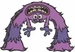 Monsters Inc - Thaddeus Bile Purple Monster - Scary Poses From Scarer Training - Pixar Character - Filled Embroidery Design - 3979
