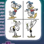 Disney Classics - Donald Duck And Goofy - Best Friends Duo - Comical Poses Collection - Filled Embroidery Design - Instant Download