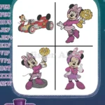 Mickey And The Roadster Racers - Mickey And Minnie Mouse Winning Poses - Race Car Drivers - Filled Embroidery Design - Instant Download
