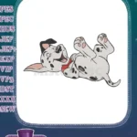 Happy Spotted Dalmatian Puppy Rolling Playfully Embroidery Designs - Instant Download