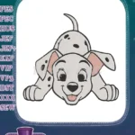 Cute happy playful Dalmatian puppy dog embroidery designs - Instant Download
