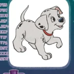 Cute Playful Dalmatian Puppy with Red Collar Embroidery Designs - Instant Download