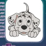 Adorable spotted Dalmatian puppy dog smiling machine embroidery designs - Instant Download