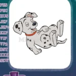 Happy Playful Dalmatian Puppy Rolling On Back Embroidery Designs - Instant Download