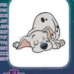 Cute sleeping Dalmatian puppy cartoon embroidery designs - Instant Download